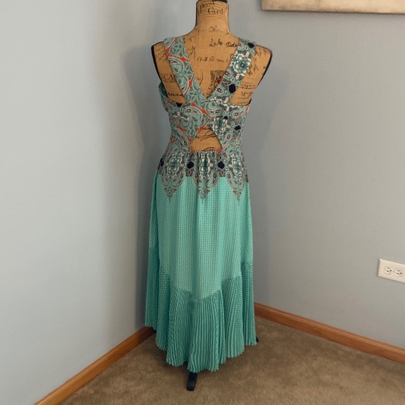 Maeve by Anthropology Midi Dress Women Size 8 Teal - Picture 3 of 14